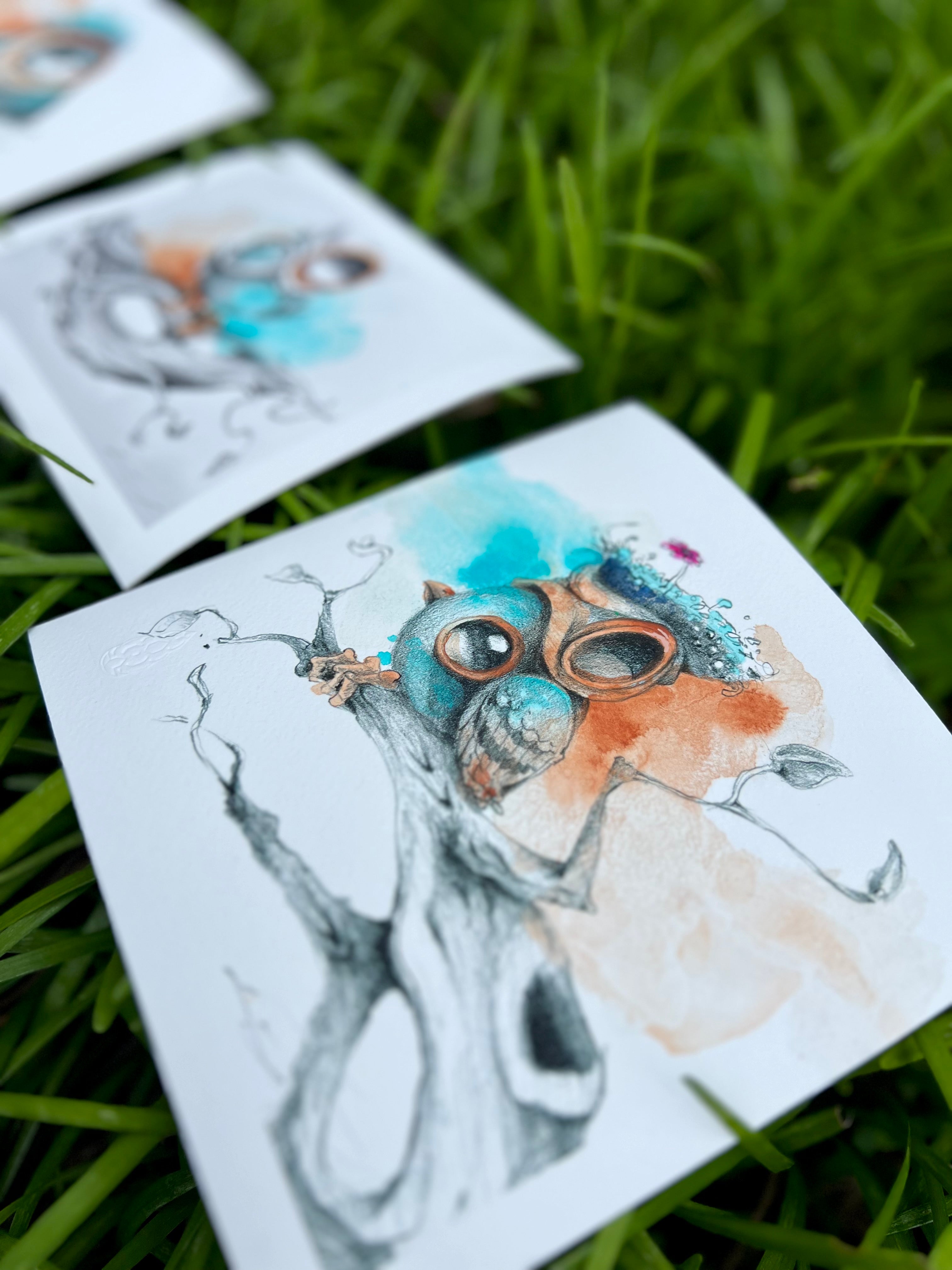 “Bird Study” Series - Print Set - Hand Embellished