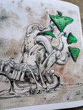 "Phyun Guai, Rider of the Burnt Desert" Hand Embellished Giclee - Fine Art Paper Print : Archival Linen (Blind Bag)