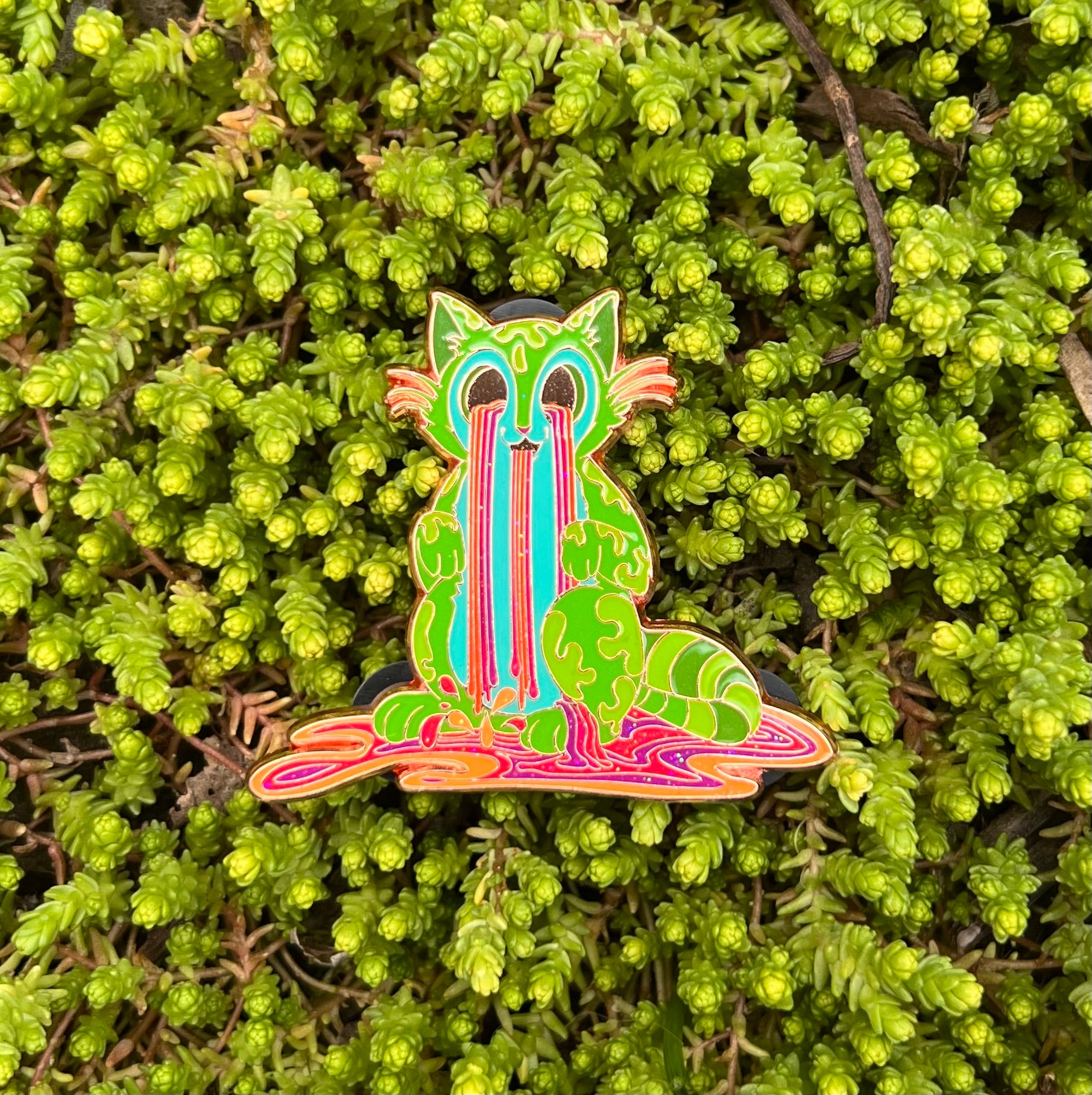 "Rainbow Kitty- Radioactive" Pin - Radioactive