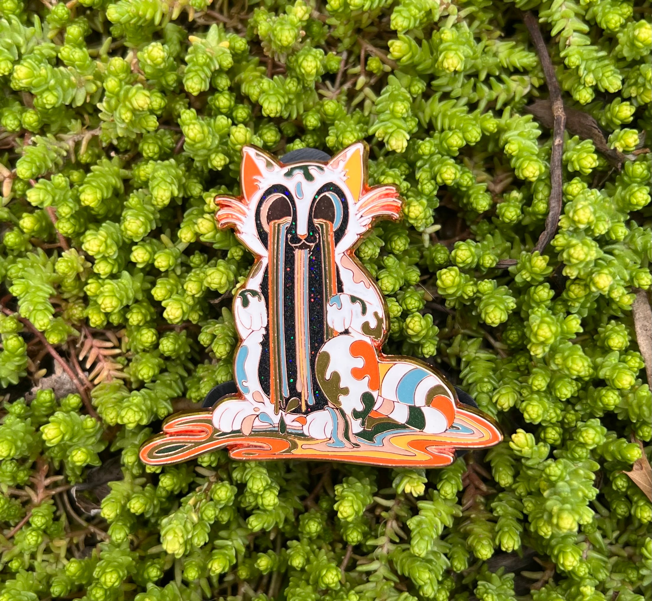 "Rainbow Kitty- Radioactive" Pin - Calico