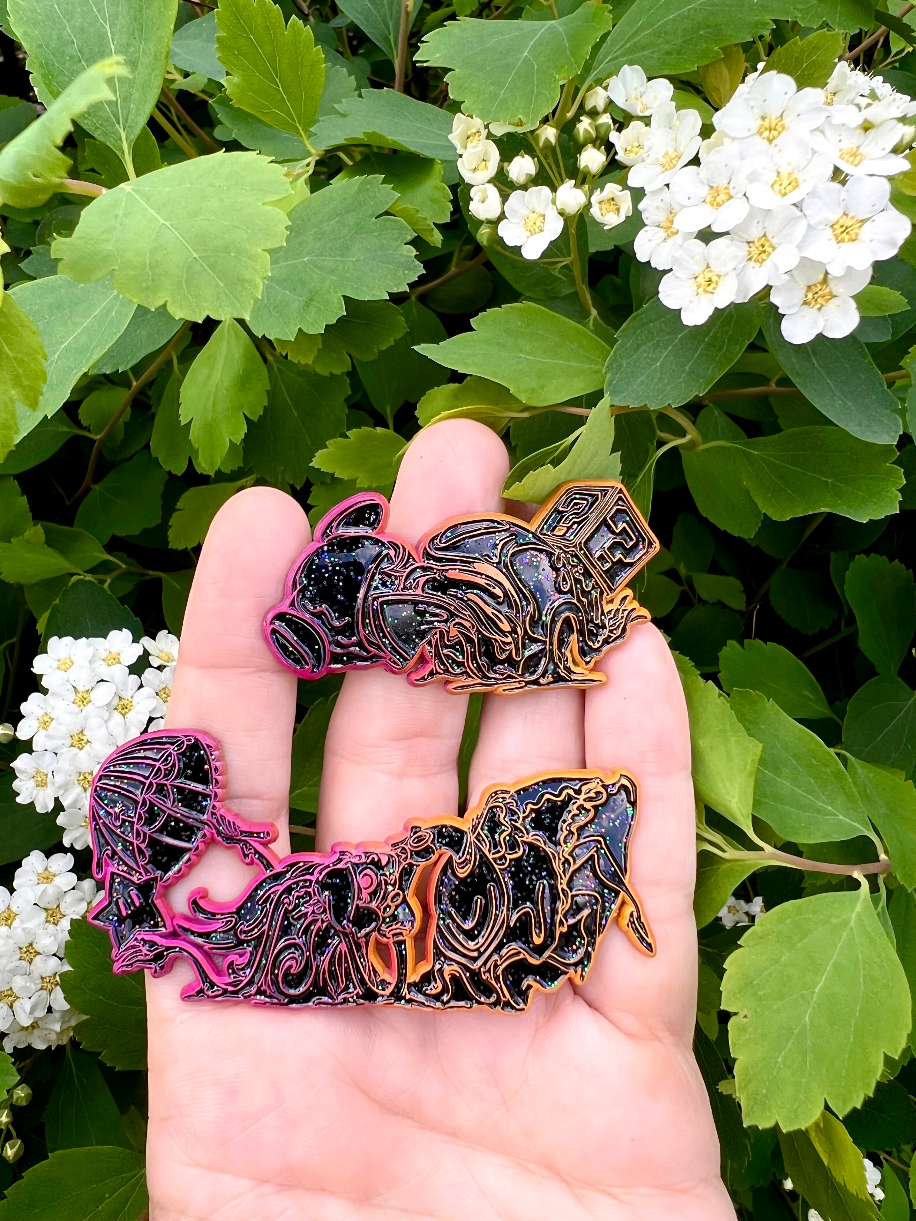 "A Damsel In Distress" and "The Tour Guide”  2 Pins - Cosmic Flow