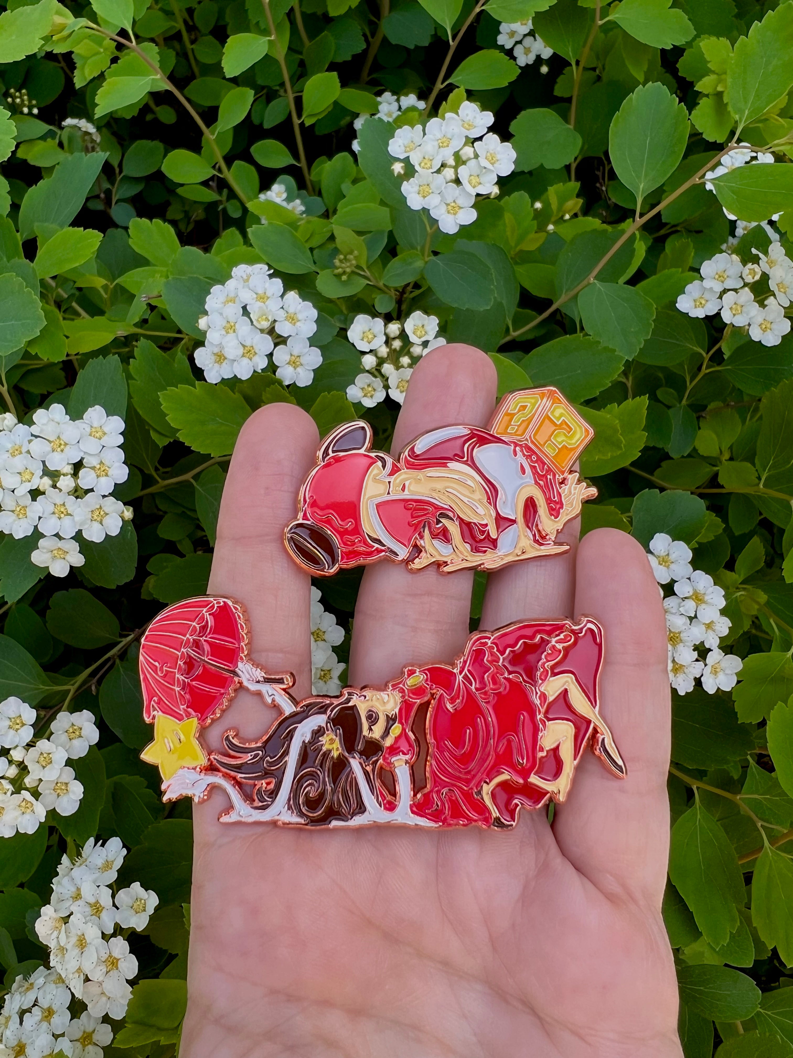 "A Damsel In Distress" and "The Tour Guide”  2 Pins - Fire Suit