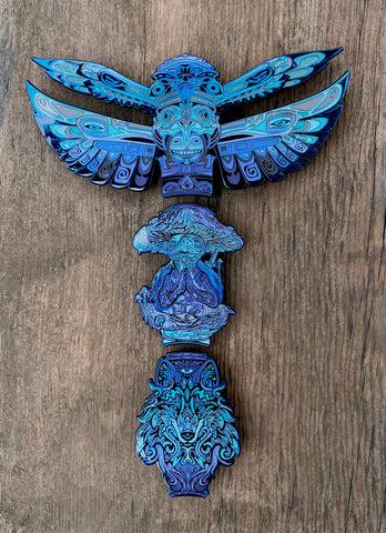 “Elements of Nature Totem" - AP 3 Piece Pin Set (Blue Metal)
