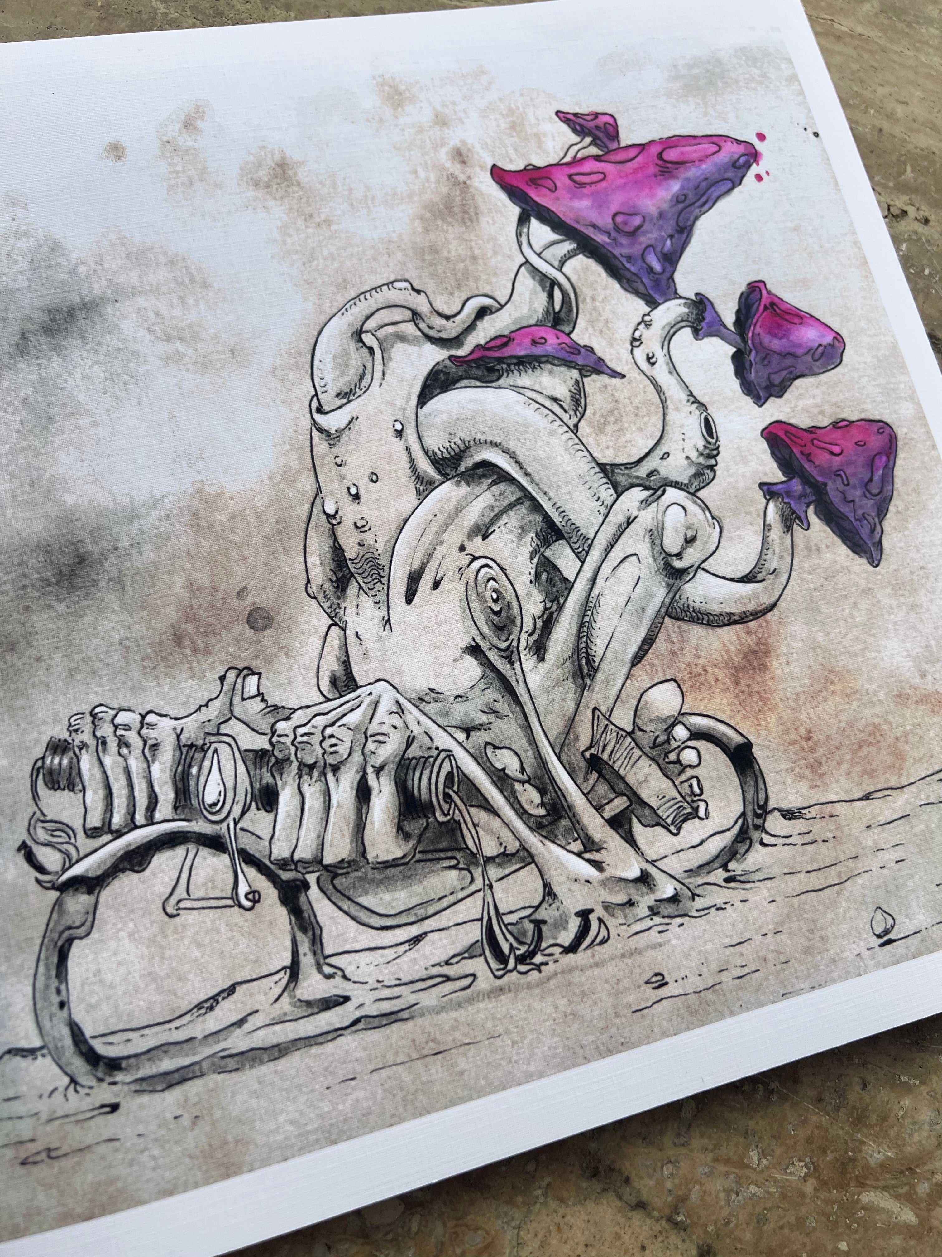 "Phyun Guai, Rider of the Burnt Desert" Hand Embellished Giclee - Fine Art Paper Print : Archival Linen (Blind Bag)