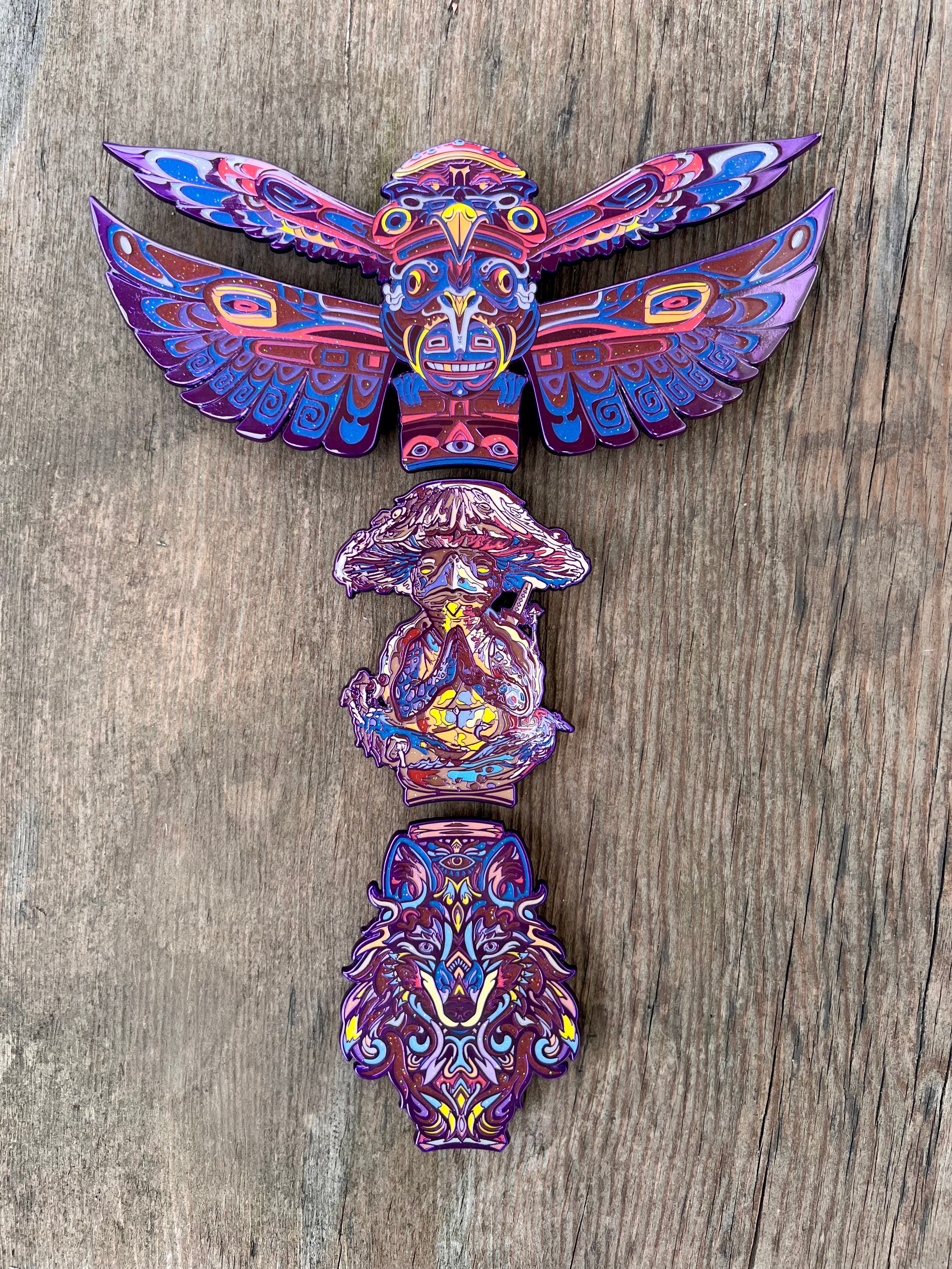 “Elements of Nature Totem" - AP 3 Piece Pin Set (purple)